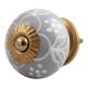 Dark Grey Floral Ceramic Cabinet Knob Online